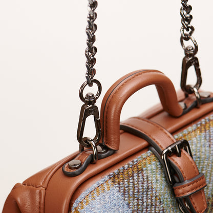 The Mini Doctor Bag Chestnut Blue Tartan