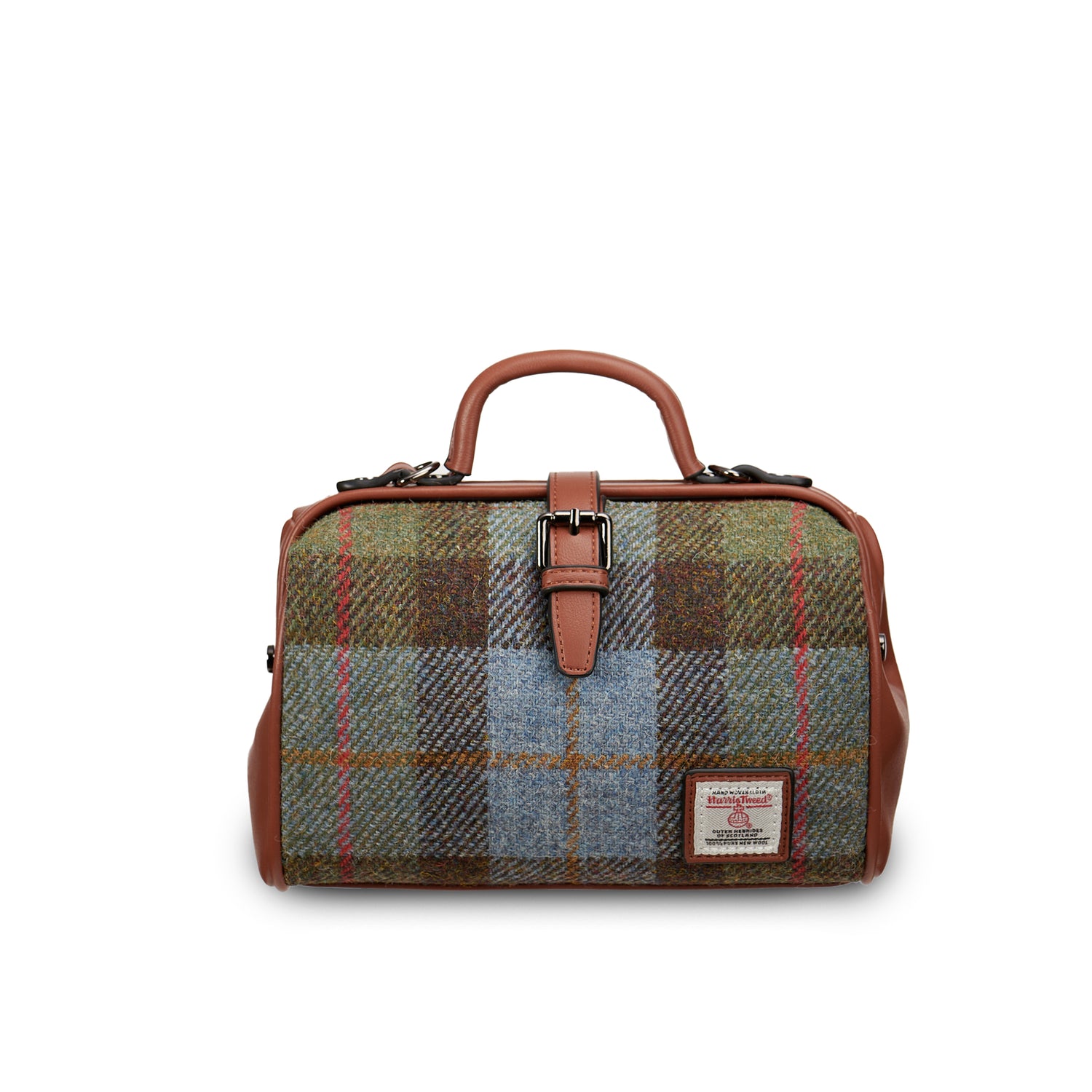 The Medium Doctor Bag Chestnut Blue Tartan