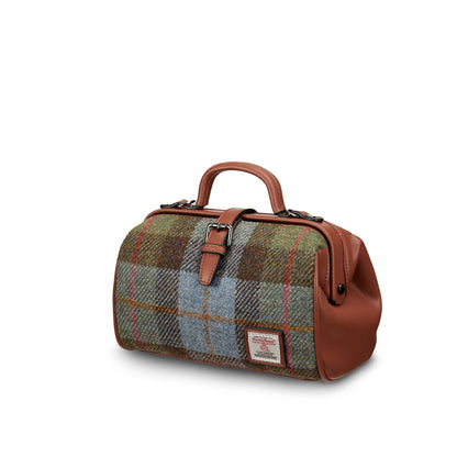 The Medium Doctor Bag Chestnut Blue Tartan