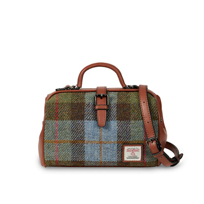 The Medium Doctor Bag Chestnut Blue Tartan