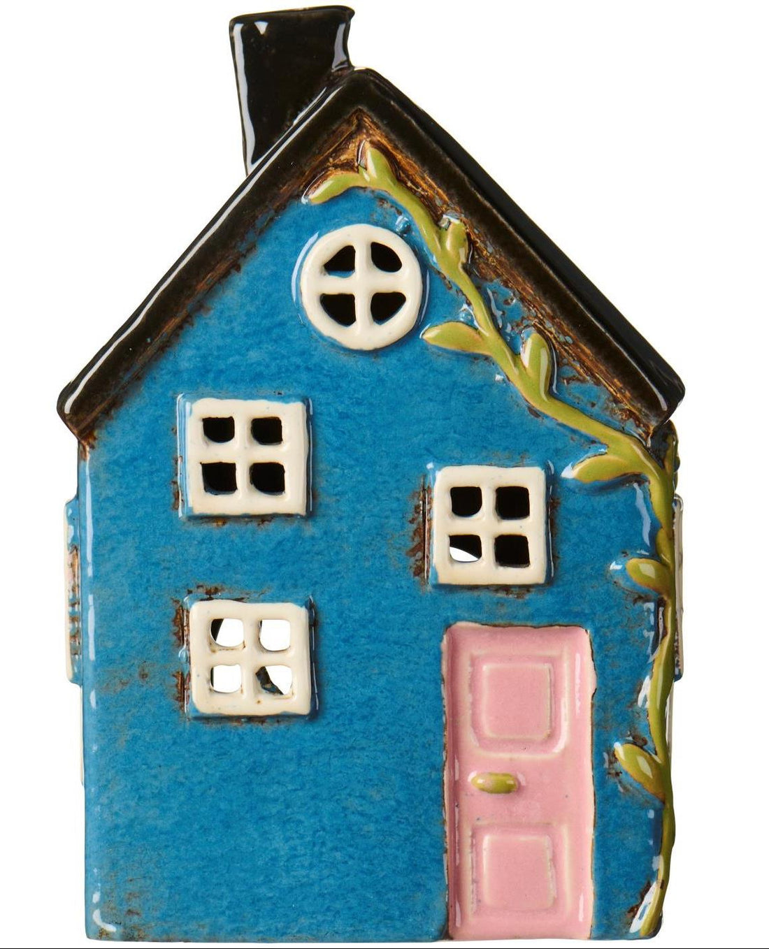 Teelichthaus Nyhavn hellrosa Tür Blätterranke