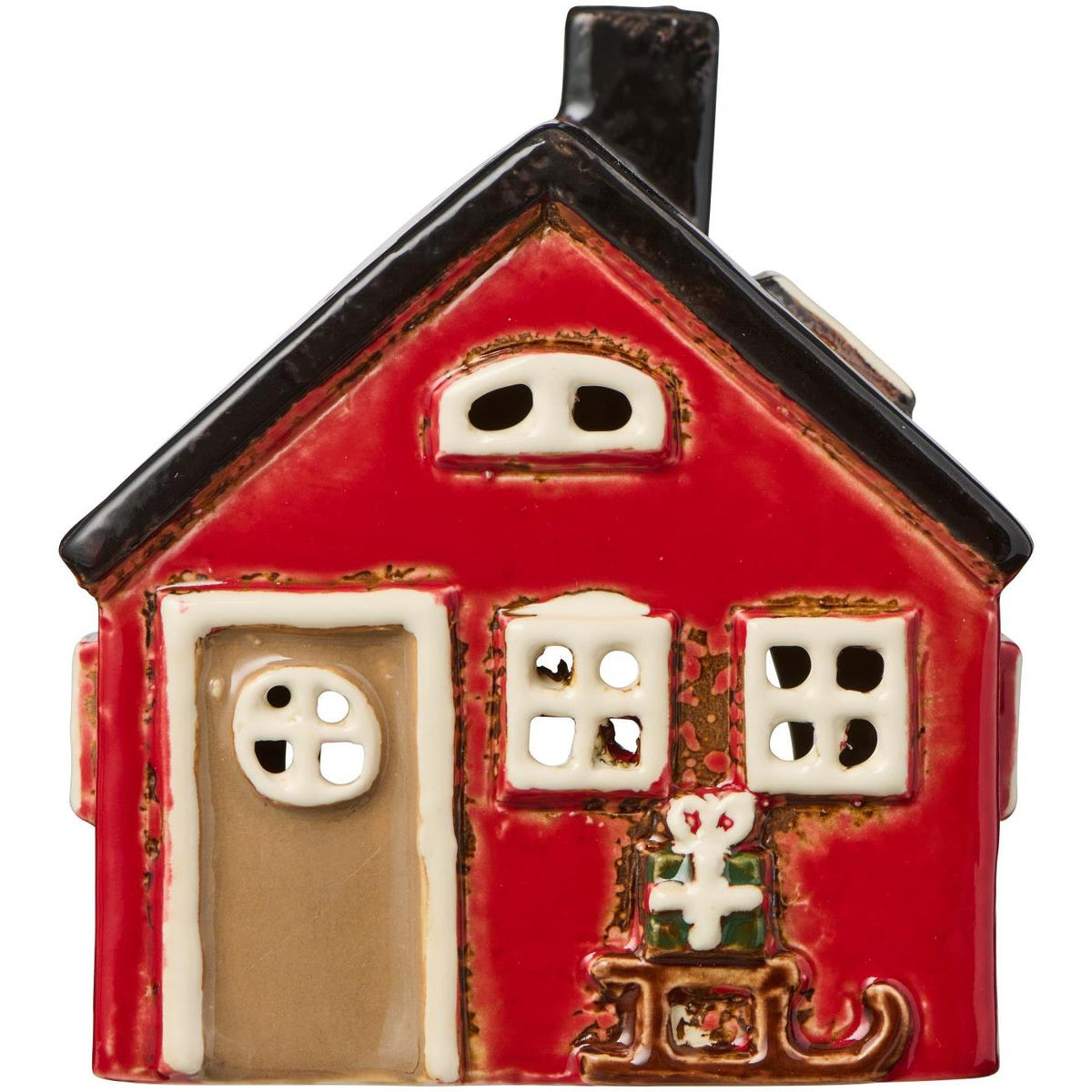 Teelichthaus Stillenat Schlitten mit Geschenken