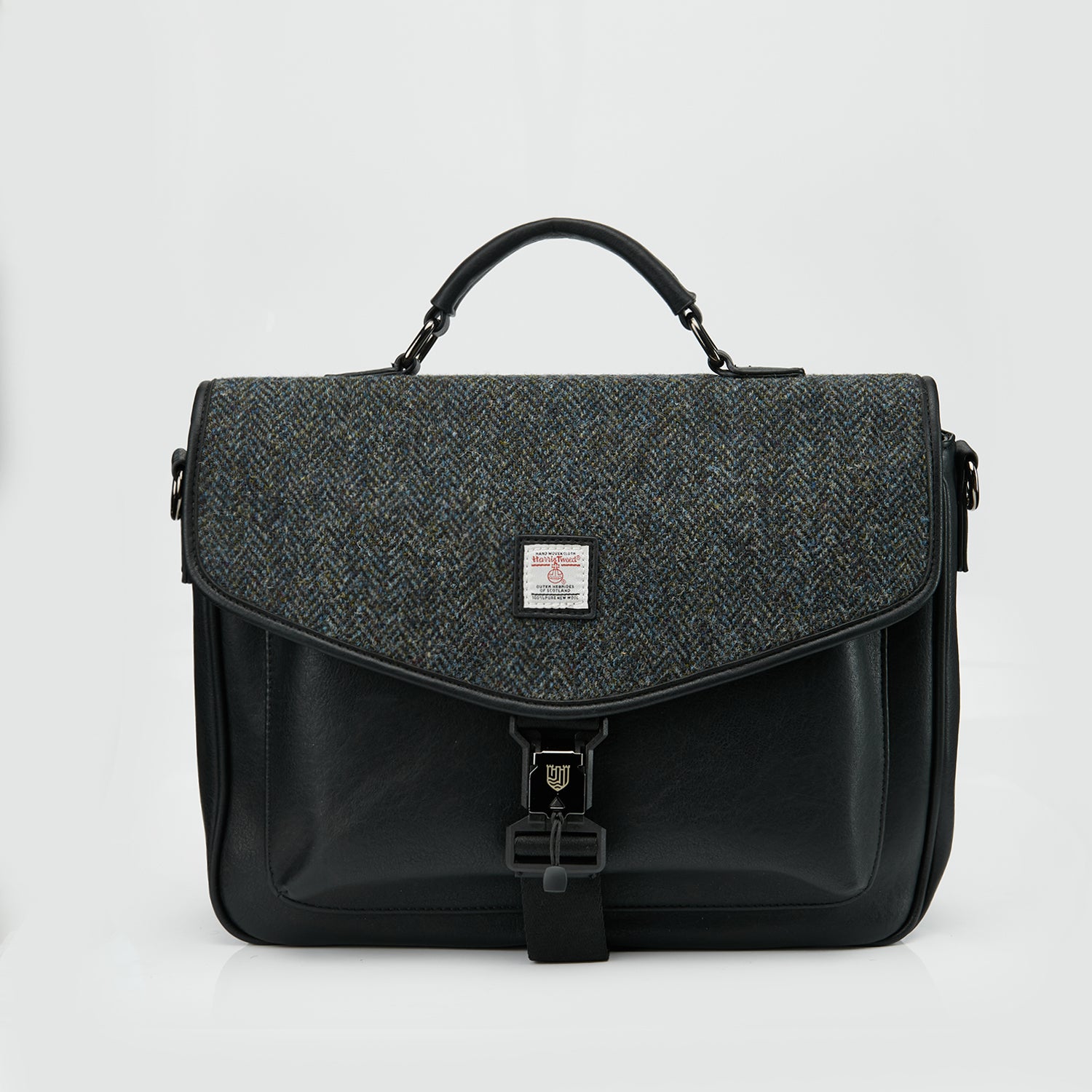 Die Laptop Tasche - Black and Grey Herringbone