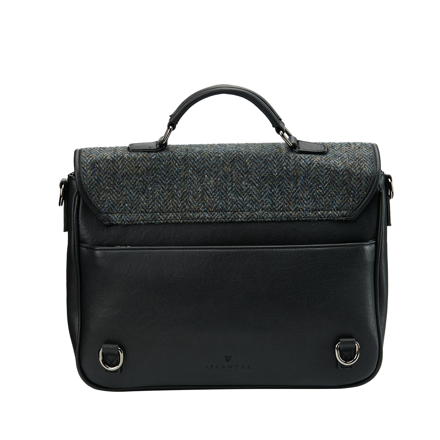 Die Laptop Tasche - Black and Grey Herringbone
