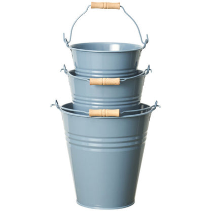 Zinkeimer blau - 3er Set