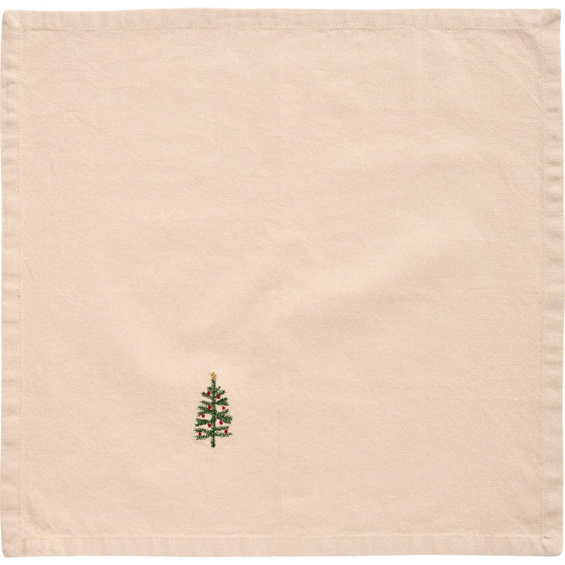 Stoffserviette Tradition mit Tannenbaum leinenfarbig