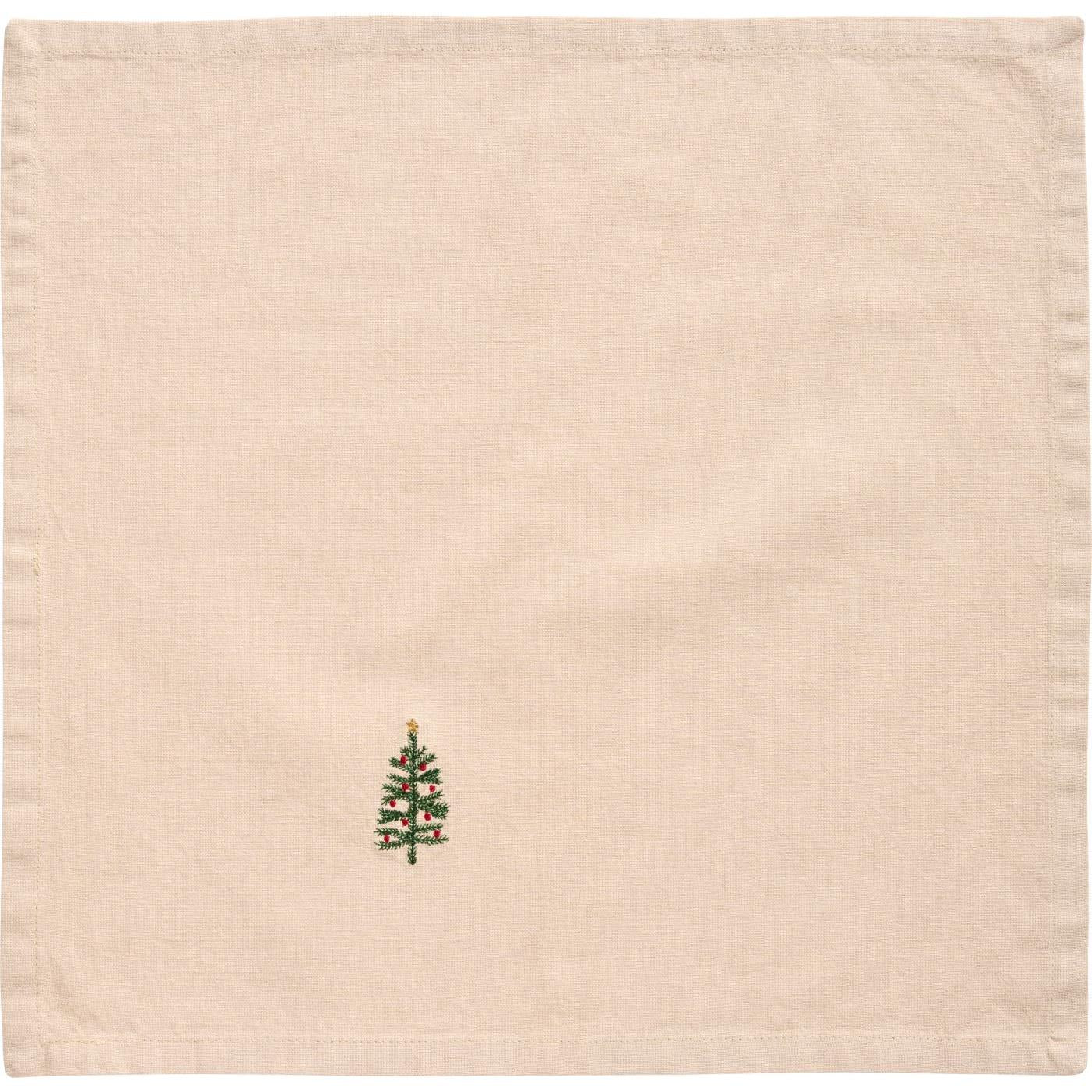 Stoffserviette Tradition mit Tannenbaum leinenfarbig
