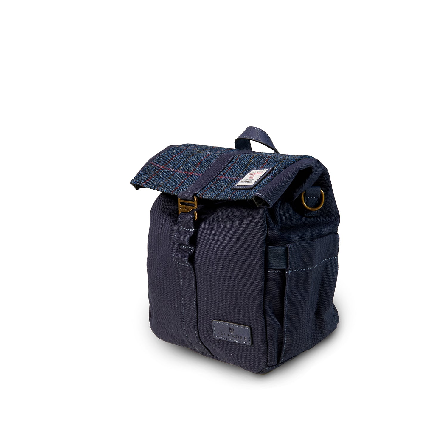 Canvas Lunch Bag Navy Over-Check