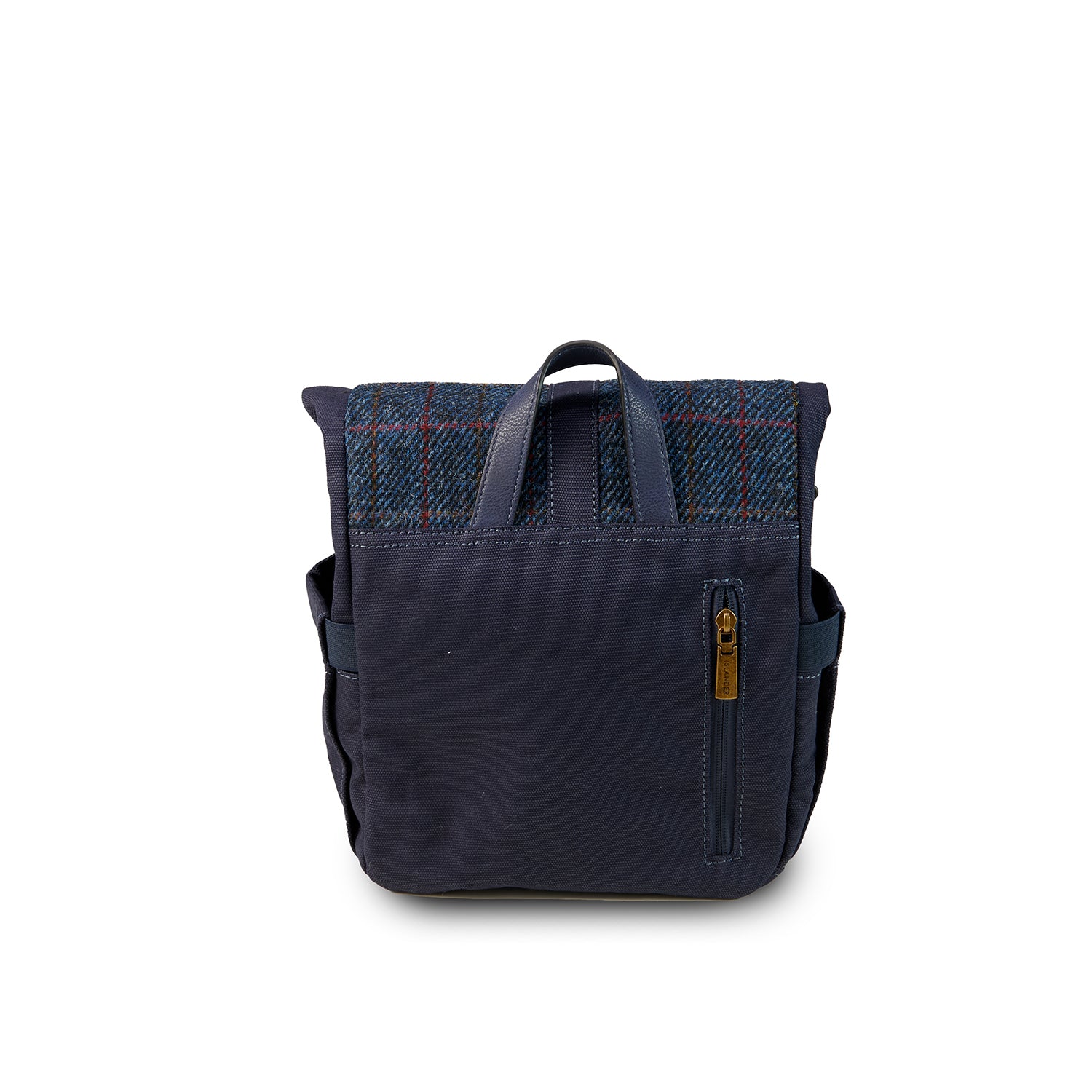 Canvas Lunch Bag Navy Over-Check