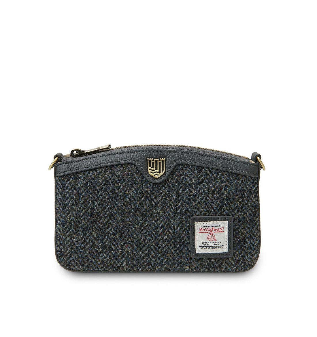 The Ailsa Leather -  Black and Grey Herringbone