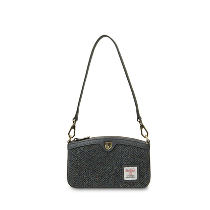 The Ailsa Leather -  Black and Grey Herringbone