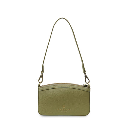 The Ailsa Leather - Dark Green Herringbone