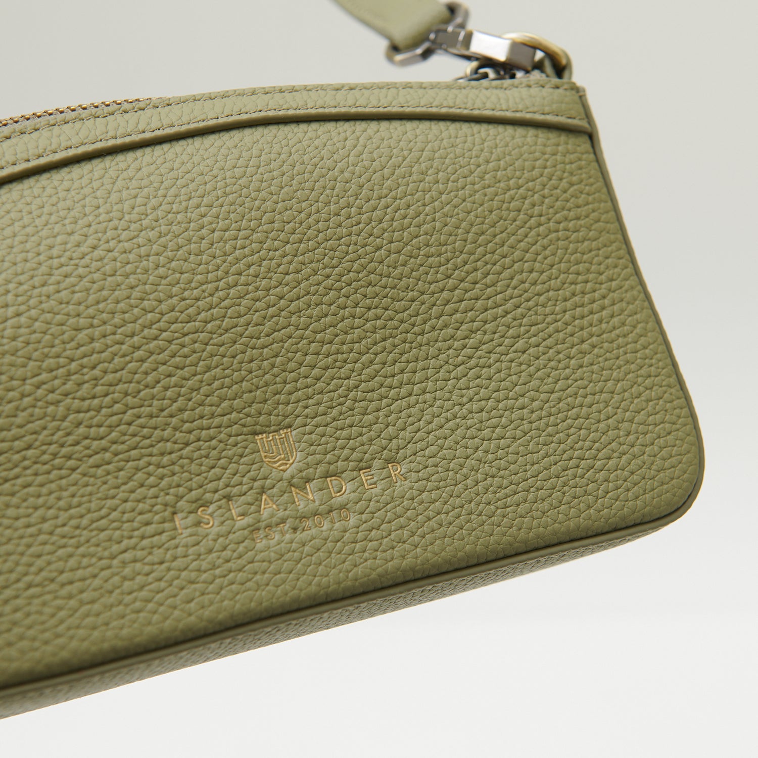 The Ailsa Leather - Dark Green Herringbone