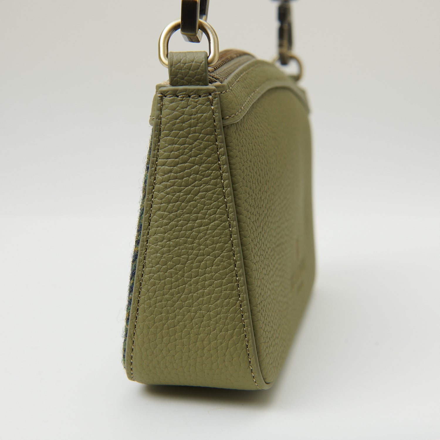 The Ailsa Leather - Dark Green Herringbone