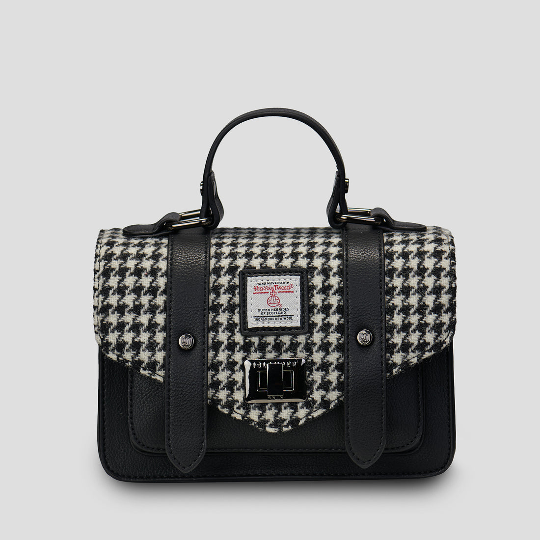 The Mini Satchel Black and White Dogtooth