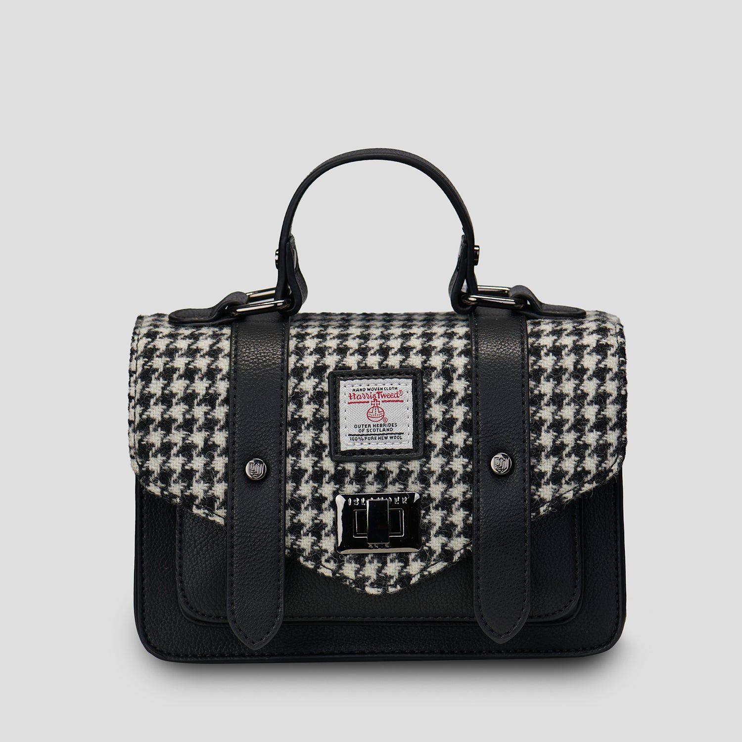 The Mini Satchel Black and White Dogtooth