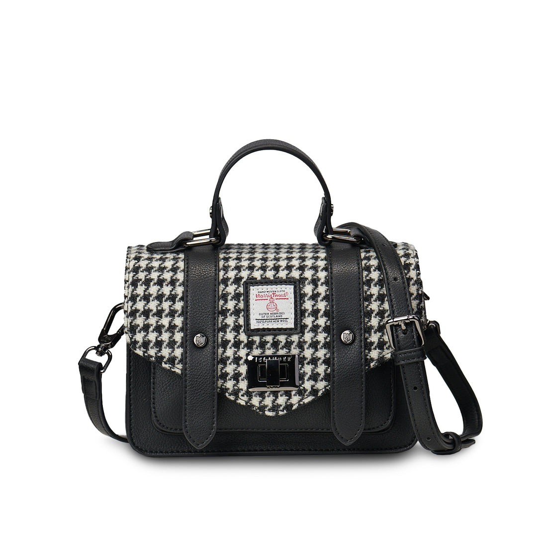 The Mini Satchel Black and White Dogtooth