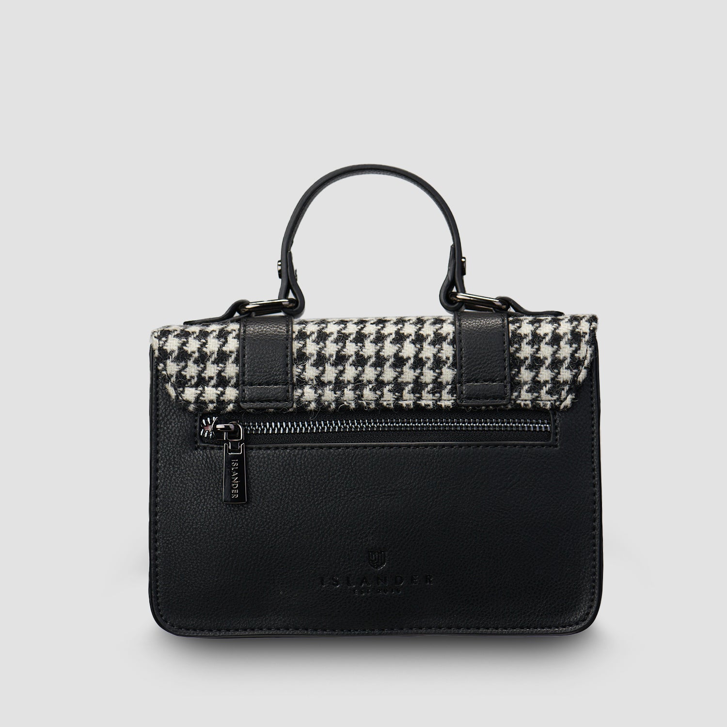 The Mini Satchel Black and White Dogtooth