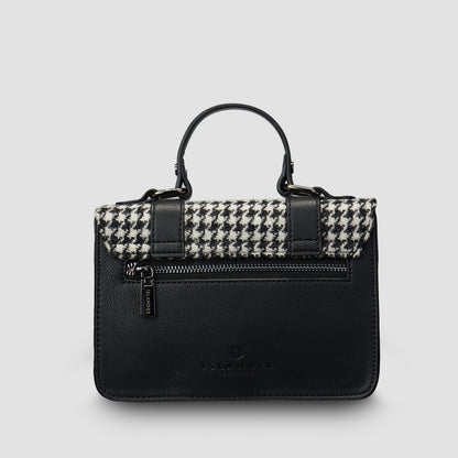 The Mini Satchel Black and White Dogtooth