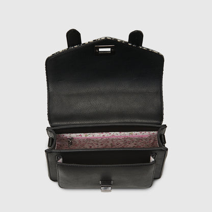 The Mini Satchel Black and White Dogtooth