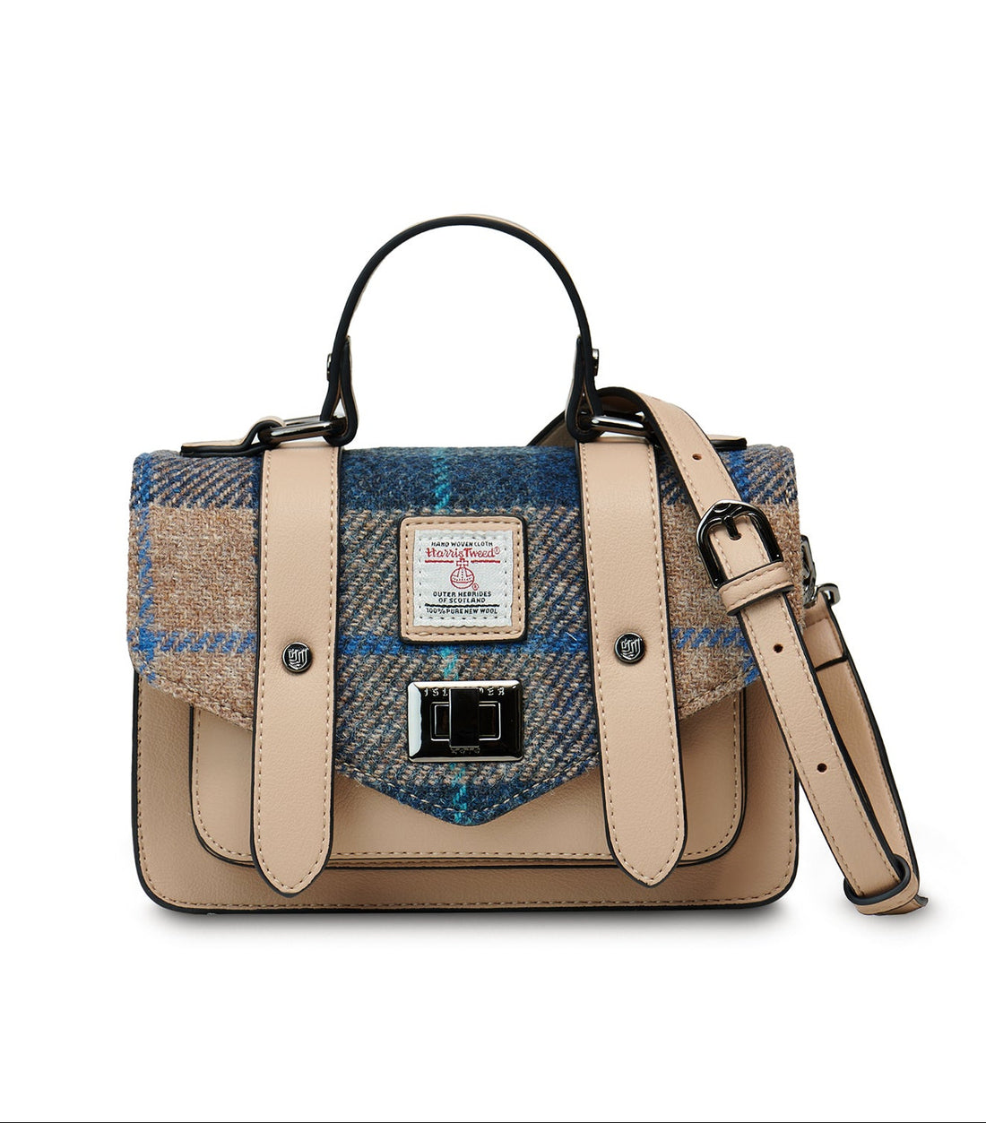 The Mini Satchel Navy-Beige Tartan