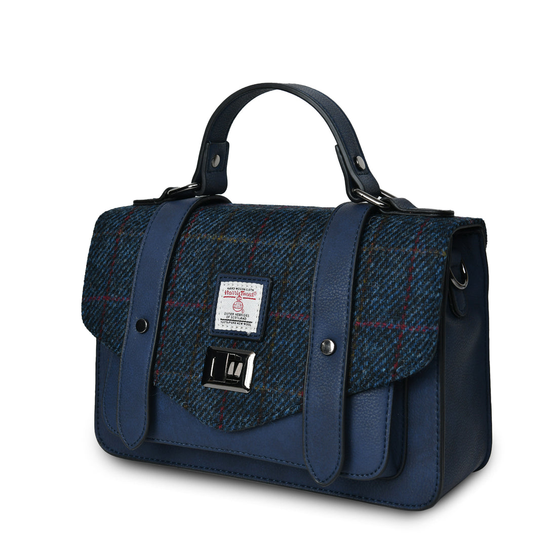 The Medium Satchel Navy Over-Check
