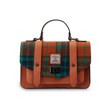The Medium Satchel Orange Tartan