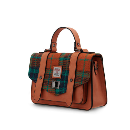 The Medium Satchel Orange Tartan