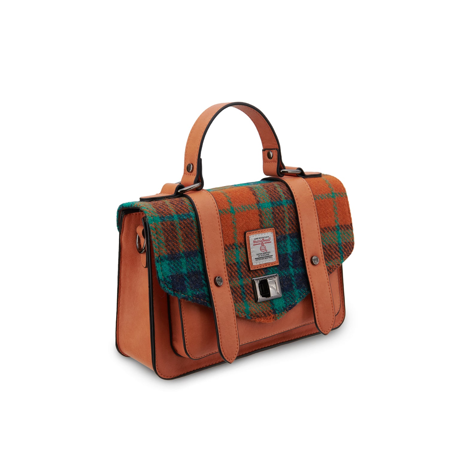 The Medium Satchel Orange Tartan