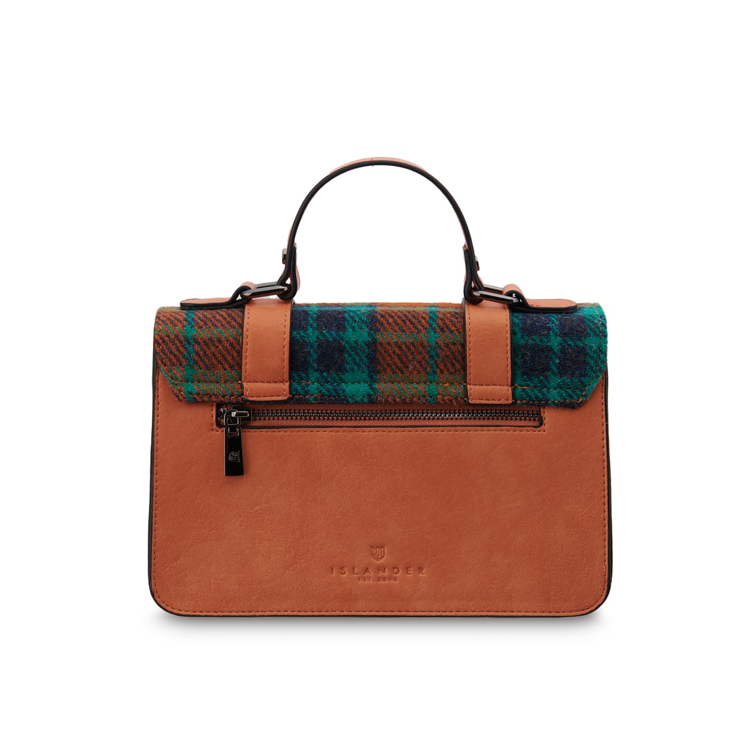 The Medium Satchel Orange Tartan