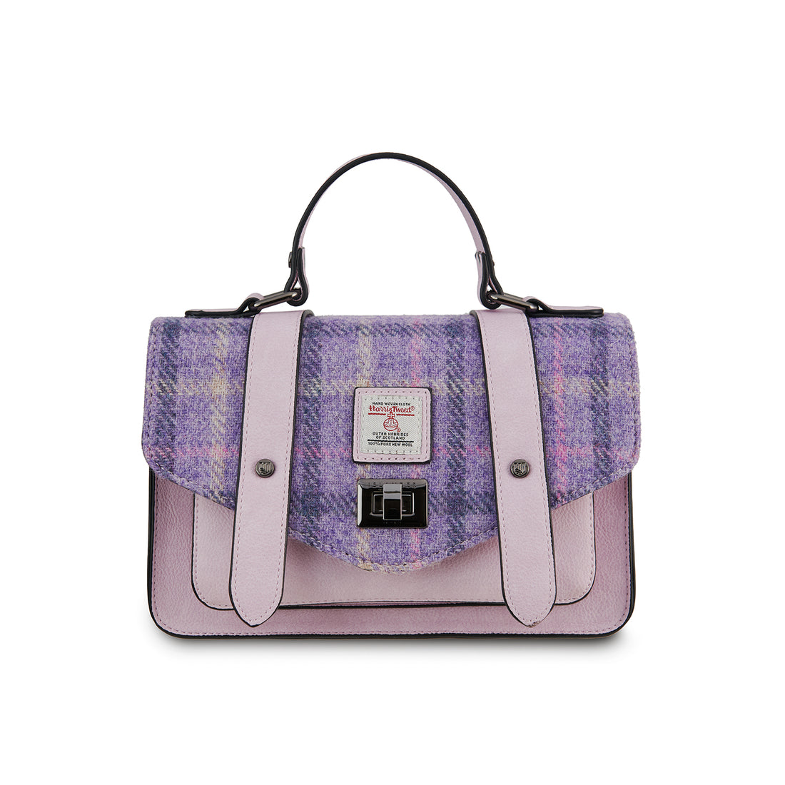 The Medium Satchel Purple Tartan