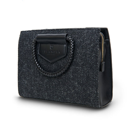 Arran Tasche Black Herringbone
