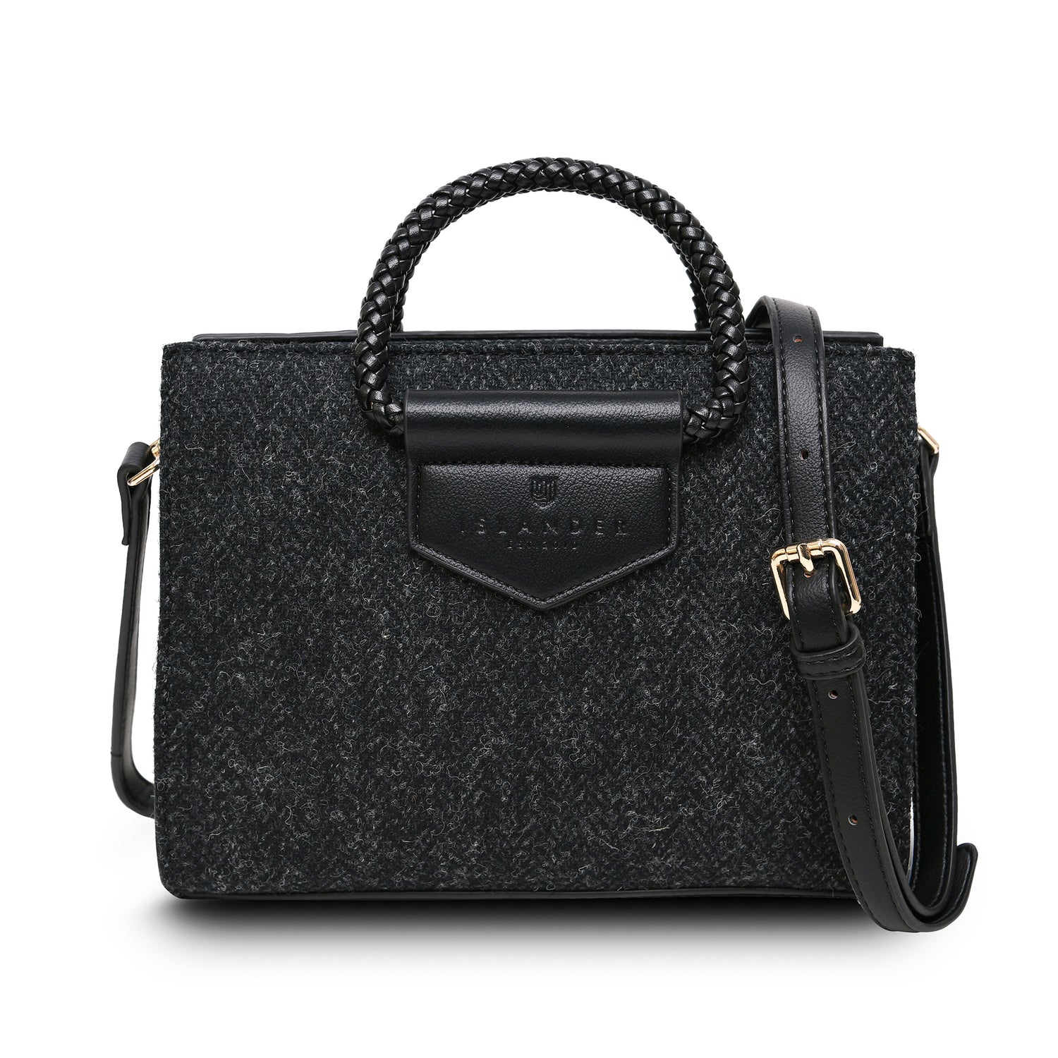 Arran Tasche Black Herringbone