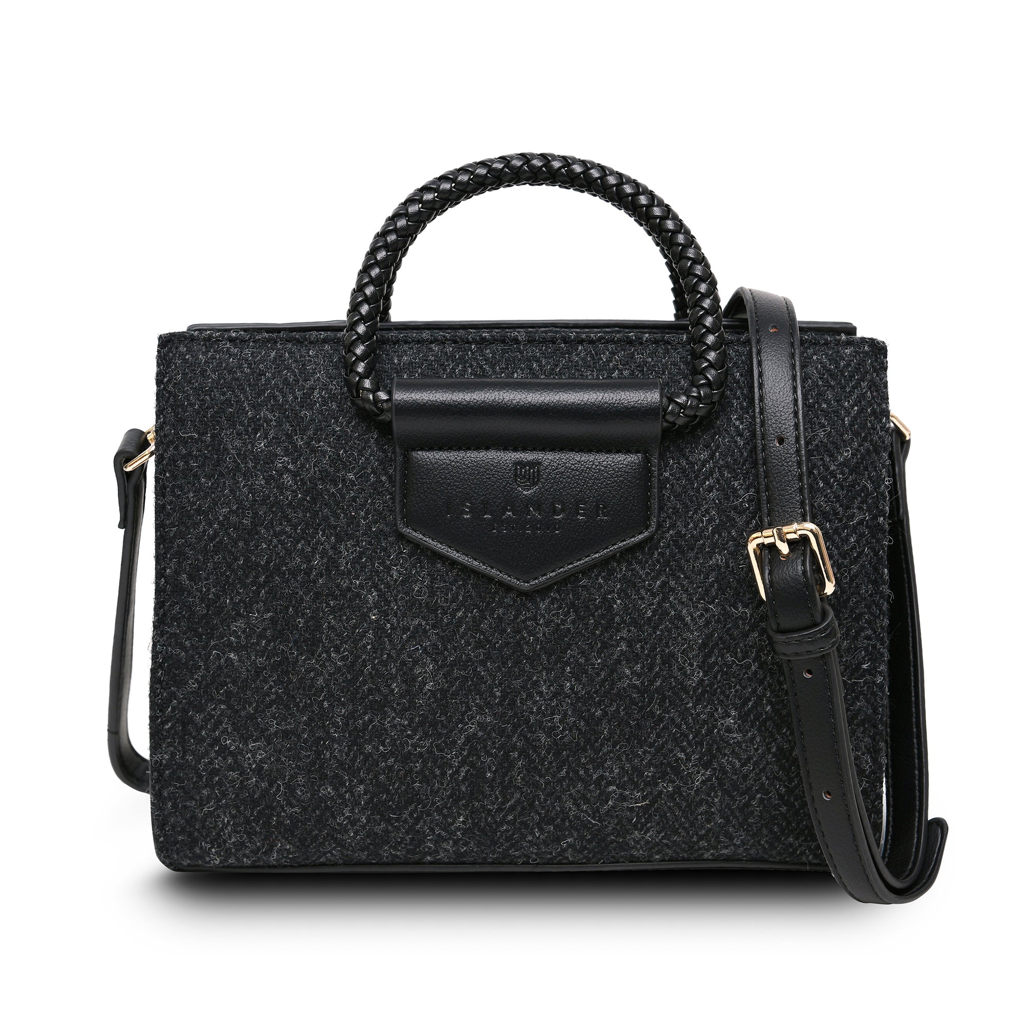 Arran Tasche Black Herringbone