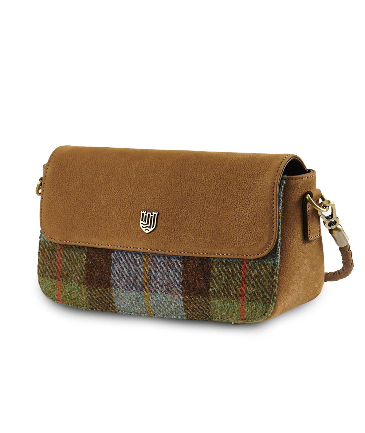 The Caithness Leather Clutch - Chestnut Blue