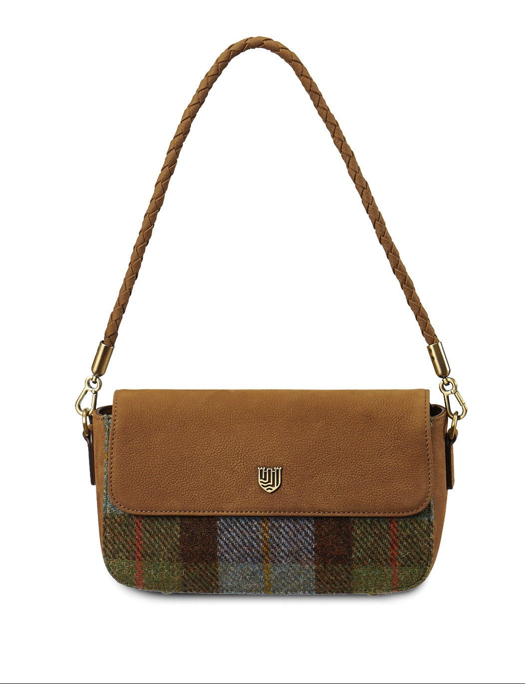 The Caithness Leather Clutch - Chestnut Blue