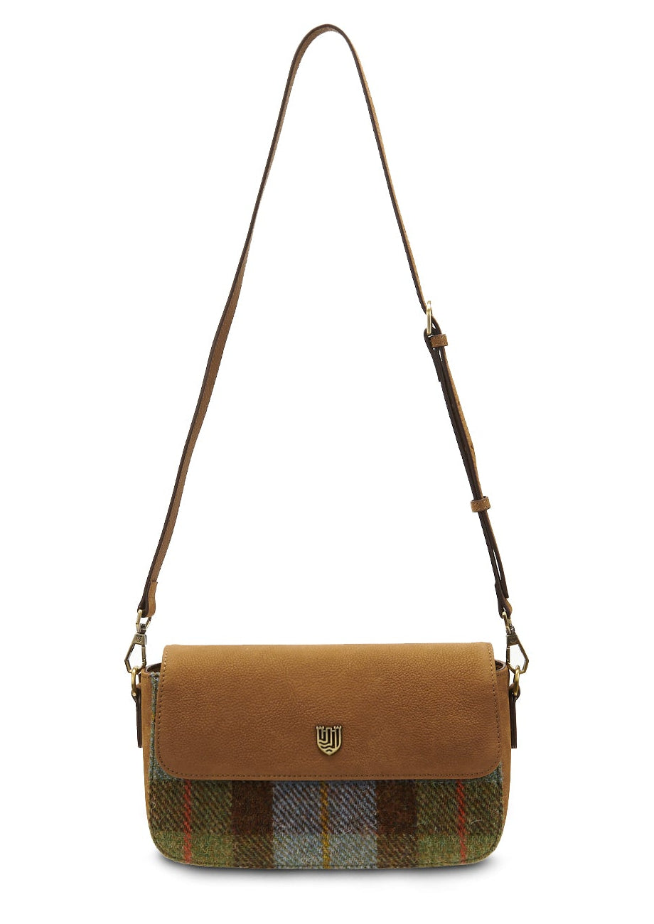 The Caithness Leather Clutch - Chestnut Blue
