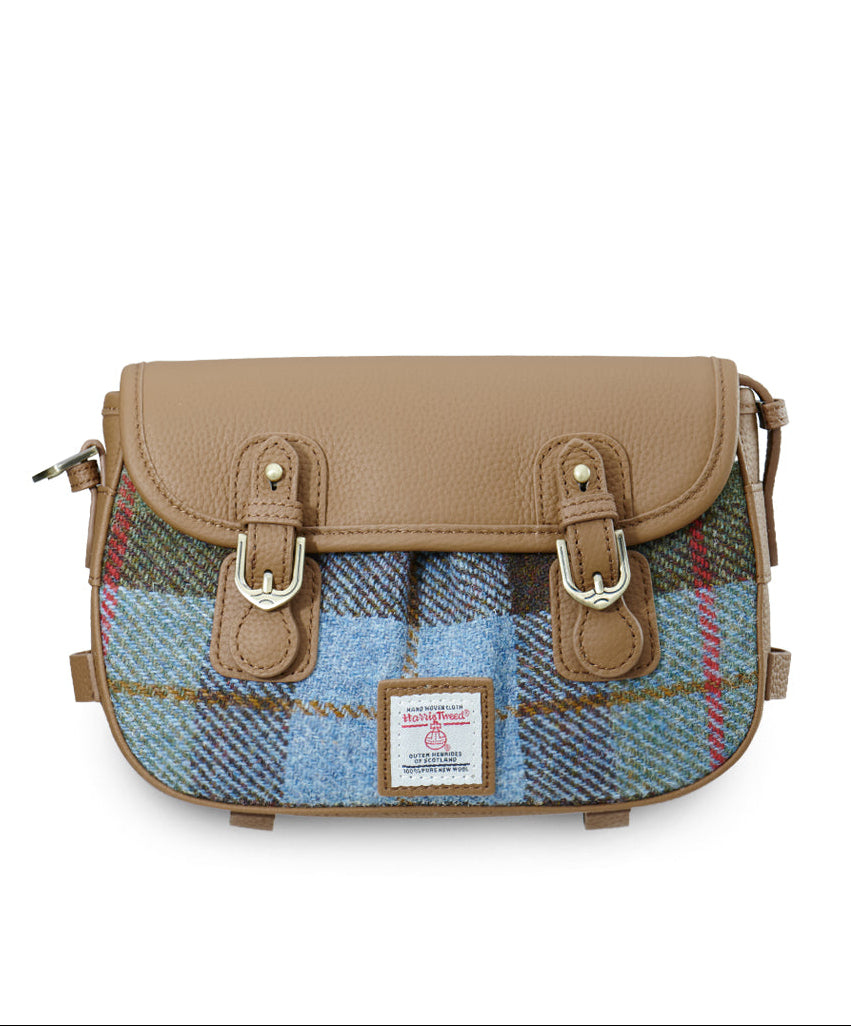 The Rowan Leather Chestnut Blue Tartan