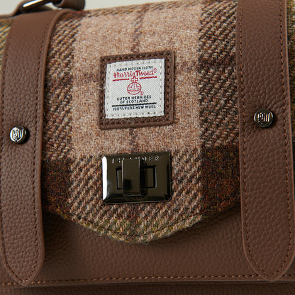 The Medium Leather Satchel Chestnut Tartan