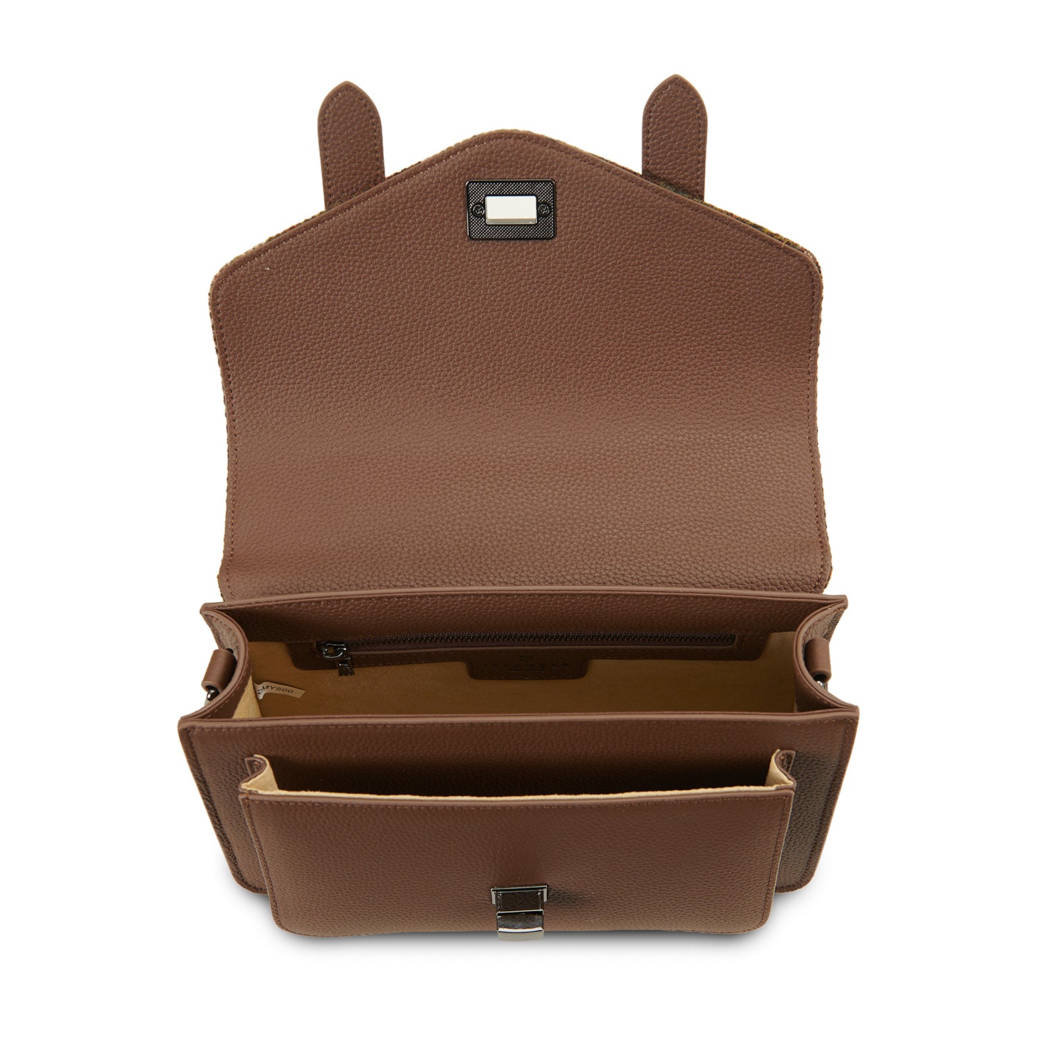 The Medium Leather Satchel Chestnut Tartan