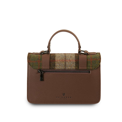 The Medium Leather Satchel Chestnut Tartan