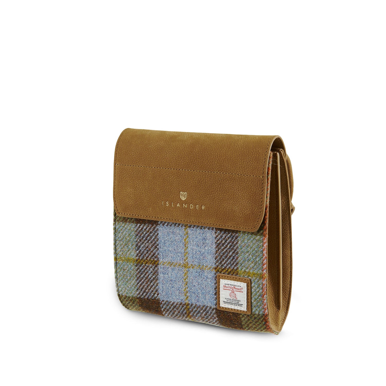 The Eilidh Leather Chestnut and Blue Tartan