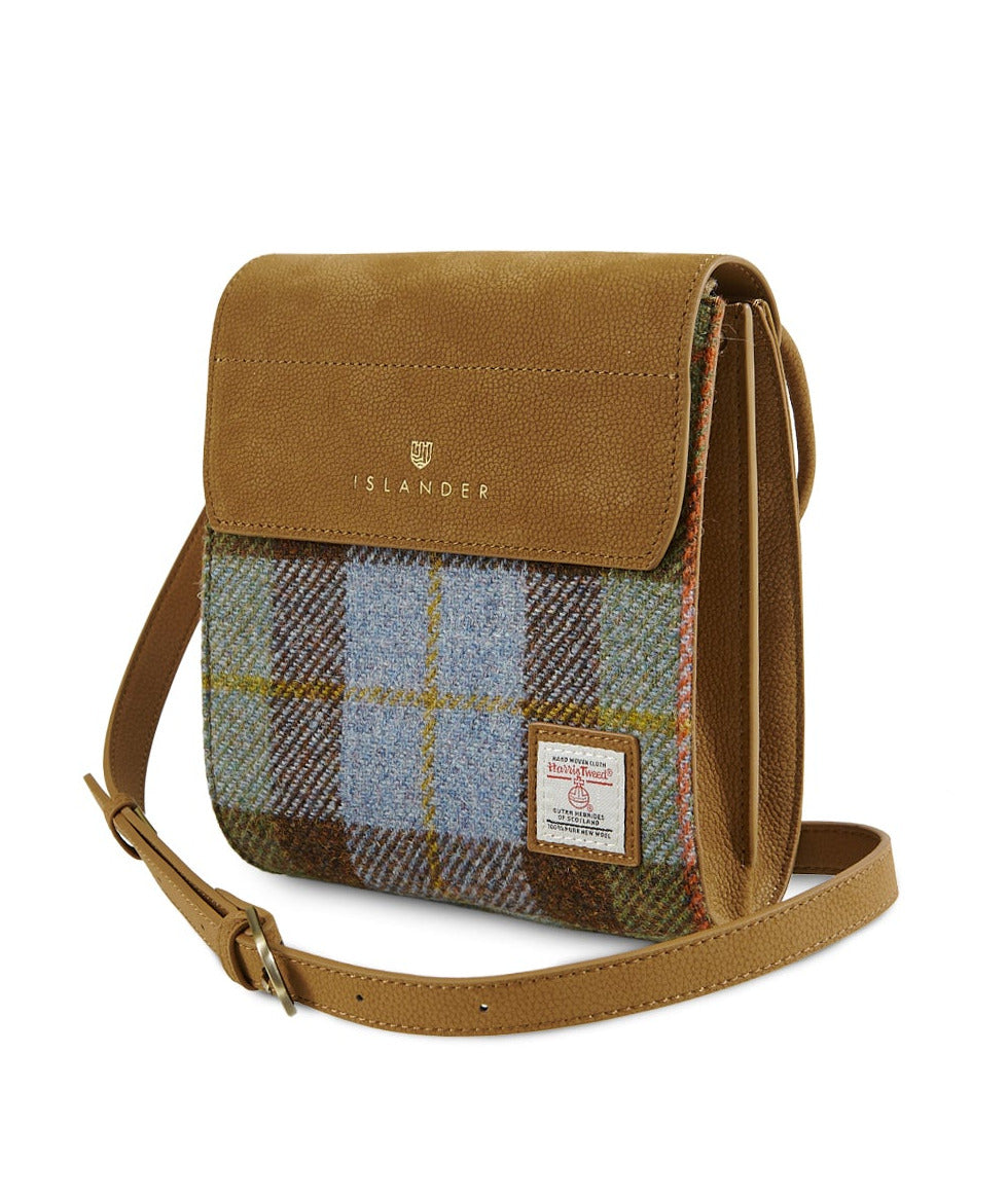 The Eilidh Leather Chestnut and Blue Tartan