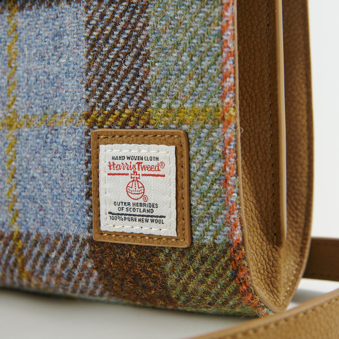 The Eilidh Leather Chestnut and Blue Tartan