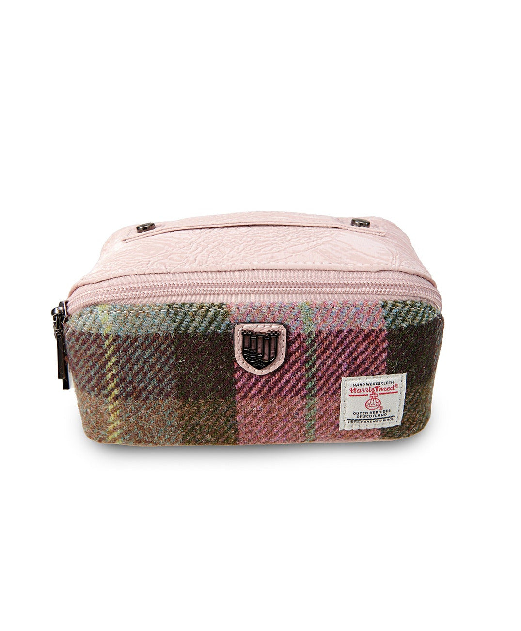 Kleine Kulturtasche Pink Green Tartan