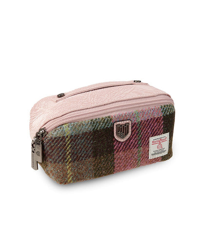 Kleine Kulturtasche Pink Green Tartan