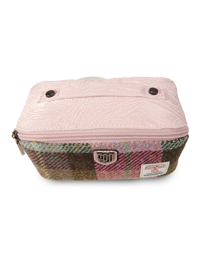 Kleine Kulturtasche Pink Green Tartan