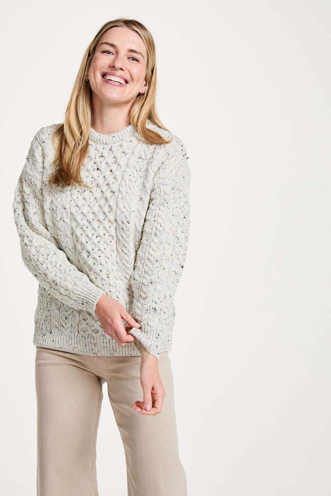 Traditioneller Aran Pullover – Unisex - 100% Merinowolle