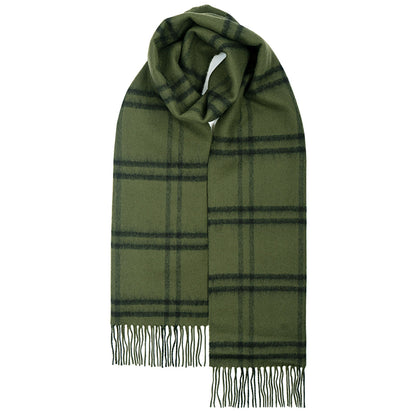Darwin Olive Plaid Oversized Lambswool Schal