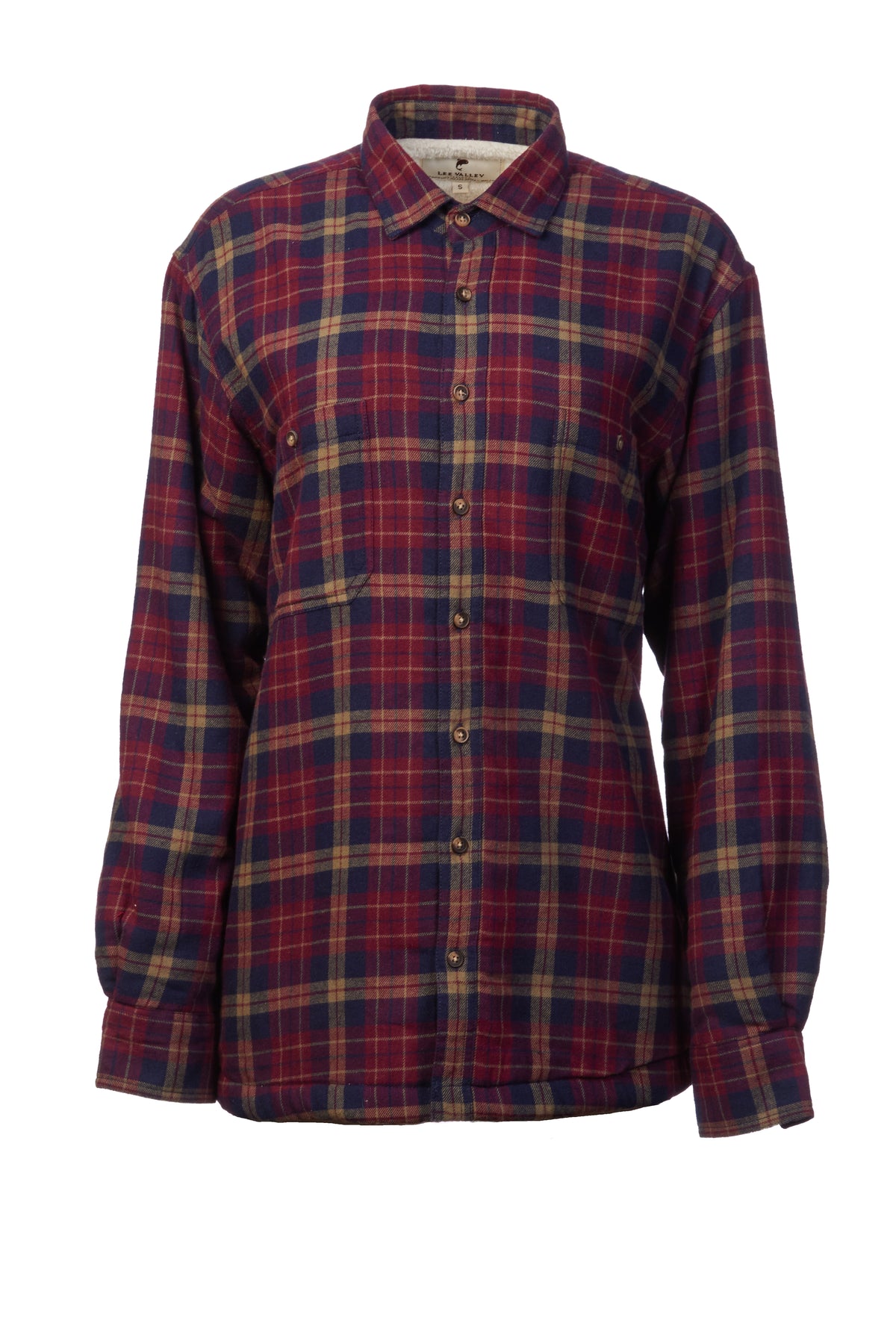 Flanellhemd mit Fleecefutter – Maroon/Navy kariert